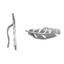 Серебряные серьги Перышки вдоль мочки уха 27067002
